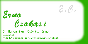 erno csokasi business card